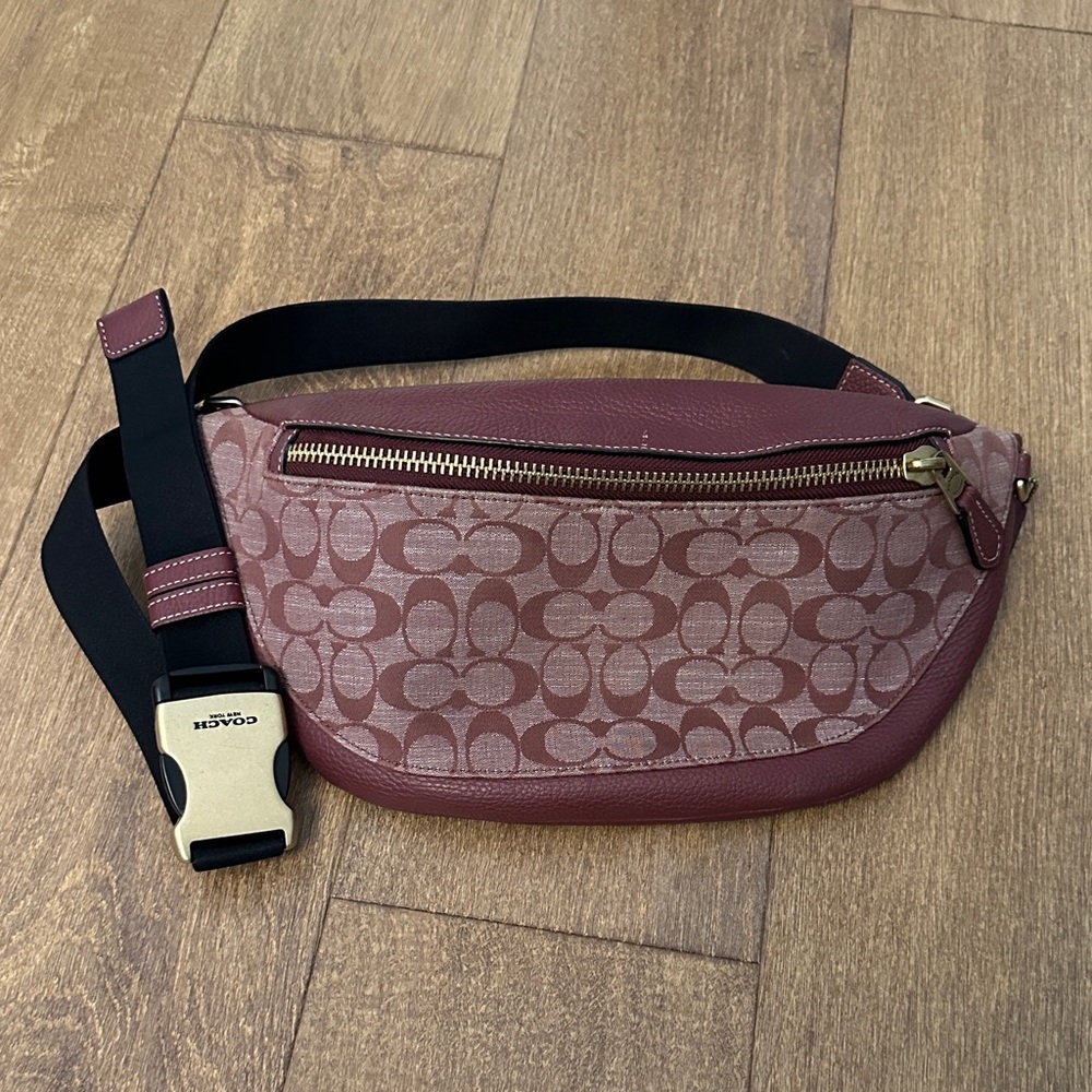 Coach Burgundy Leather Belt Bag